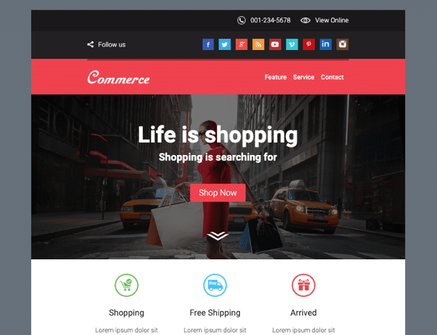 Commerce responsive html email template