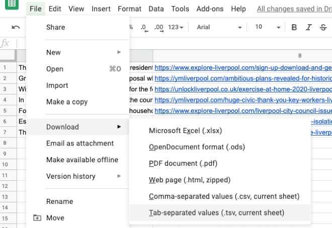 Using TSV files to bulk schedule to Buffer