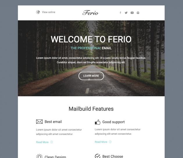 Ferio Email Builder Responsive HTML Template